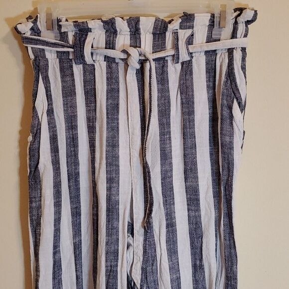 Indero striped Beachy Boho linen blend pants size Small - Picture 3 of 9